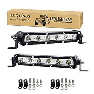 AUXTINGS 7 inch 30W Ultra Slim Single Row LED Light Bar Point Beam met montagebeugel voor Offroad Ranger ATV UTV SUV