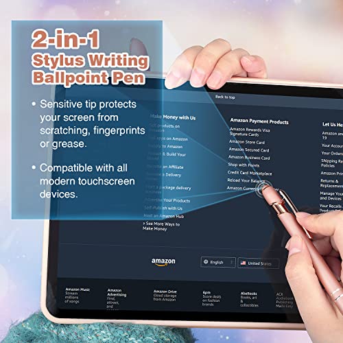 6 Pack Ballpoint Pen 2-In-1 Stylus Retractable Ballpoint Pen With Stylus Tip, Metal Stylus Pen For Touch Screens, 1.0 Mm Black Ink #TOP3