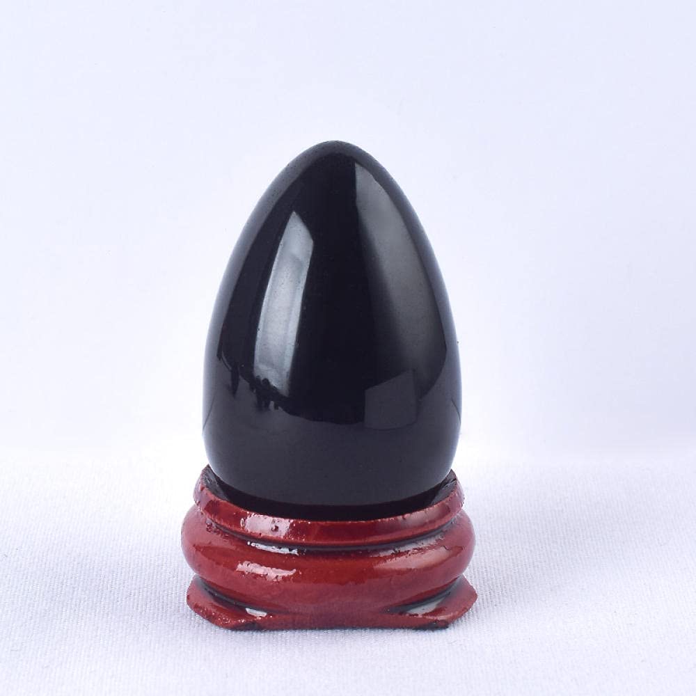 2 pezzi/set Yoni Egg di ossidiana nera naturale forata per esercizi di Kegel Kegel-45x30MM