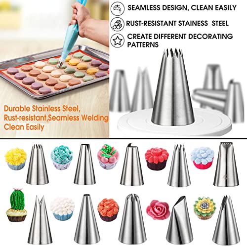 Angadona Macaron Baking Kit Silicone Mat - (22Pcs Set), 2 Half Sheet Macaron Silicone Mat,12 Piping Tip,2 Piping Bag With 4 Bag Tie,2 Coupler, Macaroon Baking Supplies #TOP3