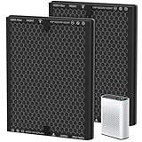 HAP602 Smoke Wildfire Replacement Filter Compatible with ECOSELF HAP602/ HAP602WF Air Purifier, 3-Stage Filtration, H13 True HEPA Filter, 2 Pack