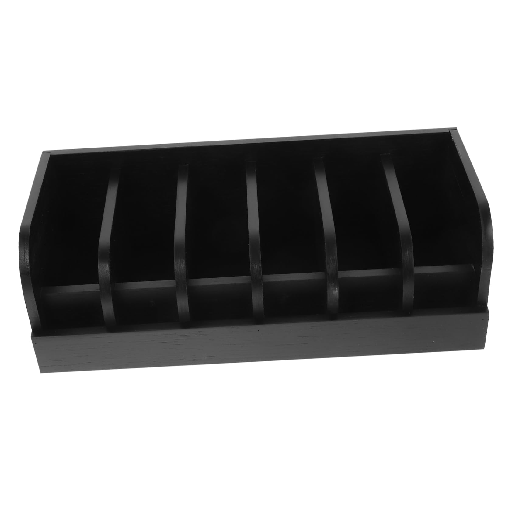 OFFSCH Bamboo Belt Display Stand 6-Compartment Belt Box for Store Tabletop for Men