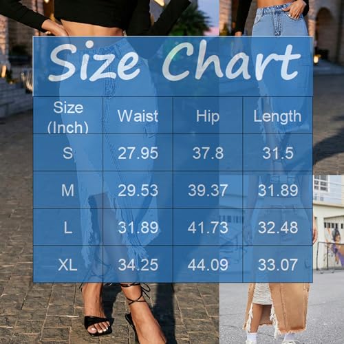 Denim Skirt for Women Trendy Casual Midi Length Frayed Stretch Slim Fit High Waisted Jean Skirts with Side Slit3