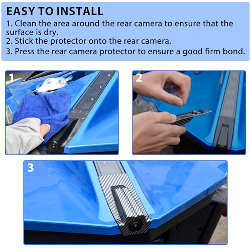 Image of SAUTVS Rear Camera Trim Cover for Polaris Slingshot 2020-2024, Carbon Fiber Style Behind Camera Decorative Lid Trim Cover Rear Camera Protector for Polaris Slingshot 2020-2024 Accessories