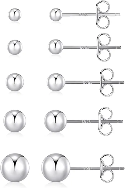 PRETOLE 8 Pairs Sterling Silver Stud Earrings for Women,14K Gold Plated Stud Earrings Set for Women Hypoallergenic Stud Earrings Cubic Zirconia Stud Earrings Small Stud Earrings for Women
