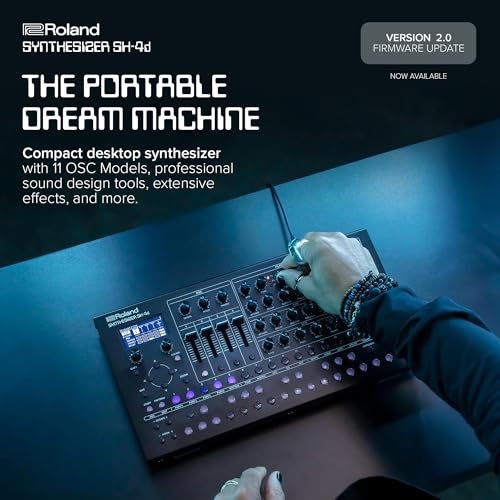 Image of Roland SH-4d Compact Desktop Synthesizer | 11 OSC Models | Professional Sound Design Tools | Perfect for Studio & Stage | Hands-On Workflow | Multitimbral Pattern Sequencer | Extensive FX