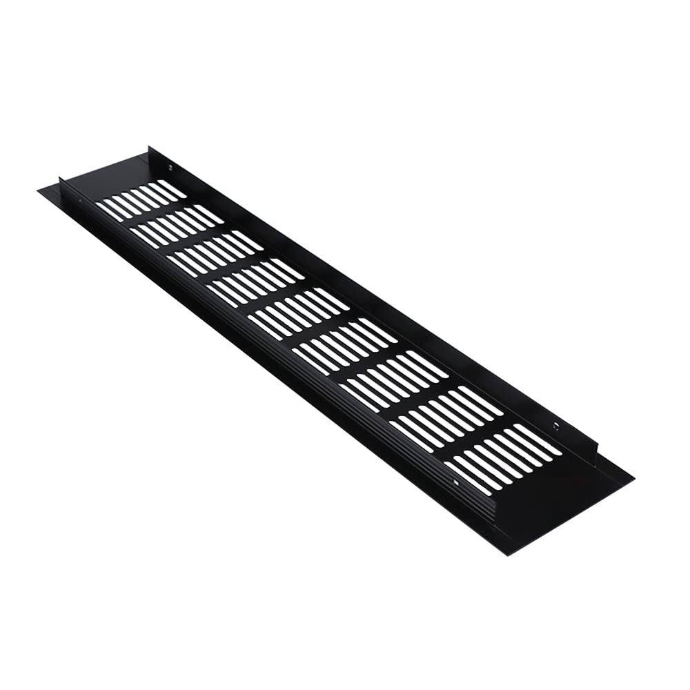 Aluminum Alloy Air Vent 400mm Length Rectangle Ventilation Grille Louvered Grill Cover for Wardrobe Shoes Cabinet Sink Kitchen Wall Ceiling and Floor