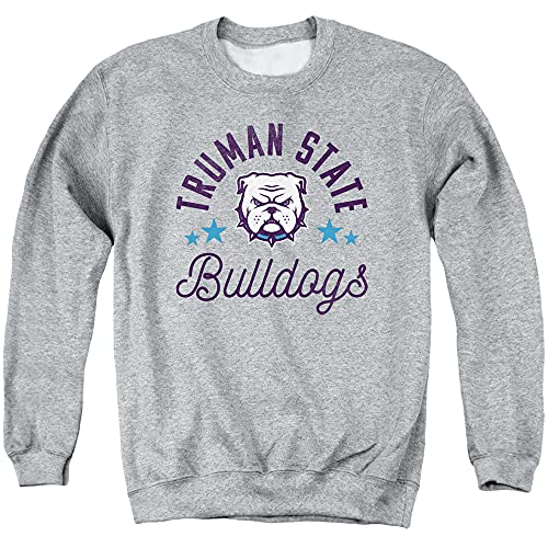LOGOVISION Truman State University Official Bulldogs Unisex Adult Crewneck Sweatshirt,Athletic Heather, X-Large