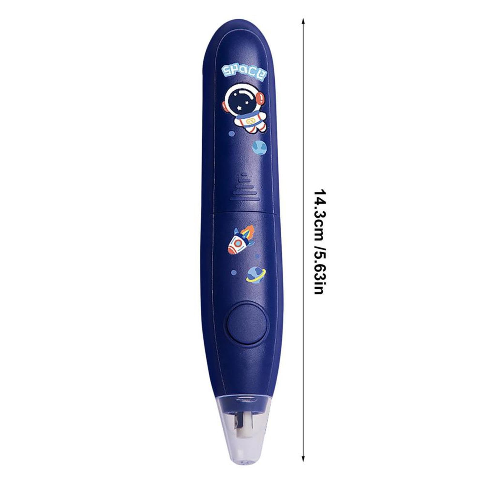Lot de 10 gommes électriques avec 10 recharges pour projet artistique, écriture, bureau, bleu foncé, 14,3 cm