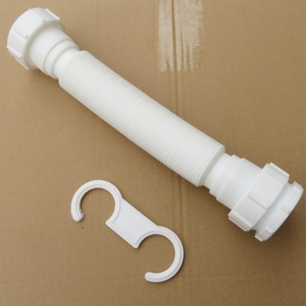 SPORTARC Flexible Sink Drain Pipe Kit, 1-1/2" & 1-1/4" P-trap With Adapter, White, Plastic, HARDWARE_TUBING, 1 Pack - Image 4