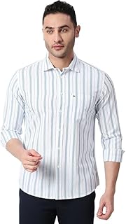 basic Basics Slim Fit Ibiza Blue Cotton Stripe Shirt-picture-11