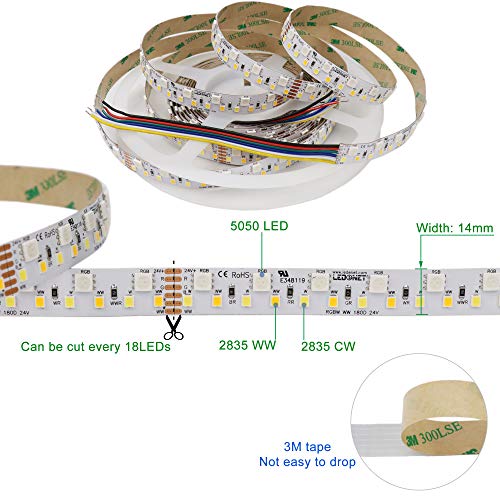 Tira LED RGB+CCT Flexible 16.4ft DC 24V 900 LEDs Interior miniatura 6