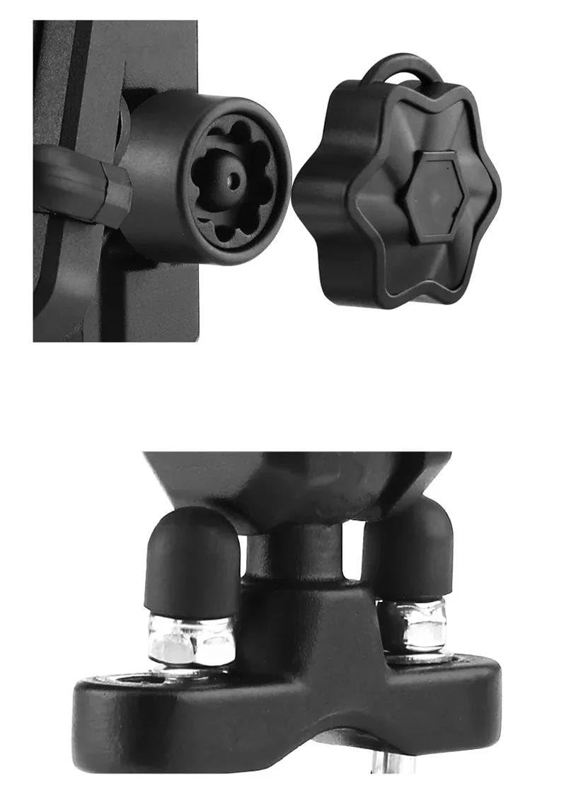 Soporte Teléfono Moto Bicicleta Antirrobo Manillar Espejo Soporte Móvil Carga Inalámbrica Rápida 15W Ciclismo(Mirror)