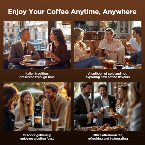 Multifunction Coffee Capsule Machine for Nespresso Original/Dolce Gusto/Lavazza MIO Coffee Pods and Ground Coffee, Smart Automatic Small Espresso Coffee Pods Machines, 1L, 1450W - Image 4