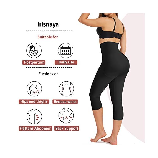 Irisnaya Women Seamless Shapewear Control Panties High Waist Trainer Tummy Butt Lifter Body Shaper Short Thighs Slimmer (XX-Large, Black)