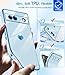 LeYi for Google Pixel 7A Case with Tempered Glass Screen Protector [2 Pcs]+ Full Camera Lens Protection,Love Heart Plating Girly Women Cute Luxury Soft TPU Shockproof Case for Pixel 7A,Sierra Blue