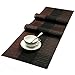 SHACOS Placemats with Table Runner Set of 7 Woven Vinyl Plastic Wipe Clean Heat Resistant Table Mats and Runner Set for Dining Table, Ombre Coffee Black