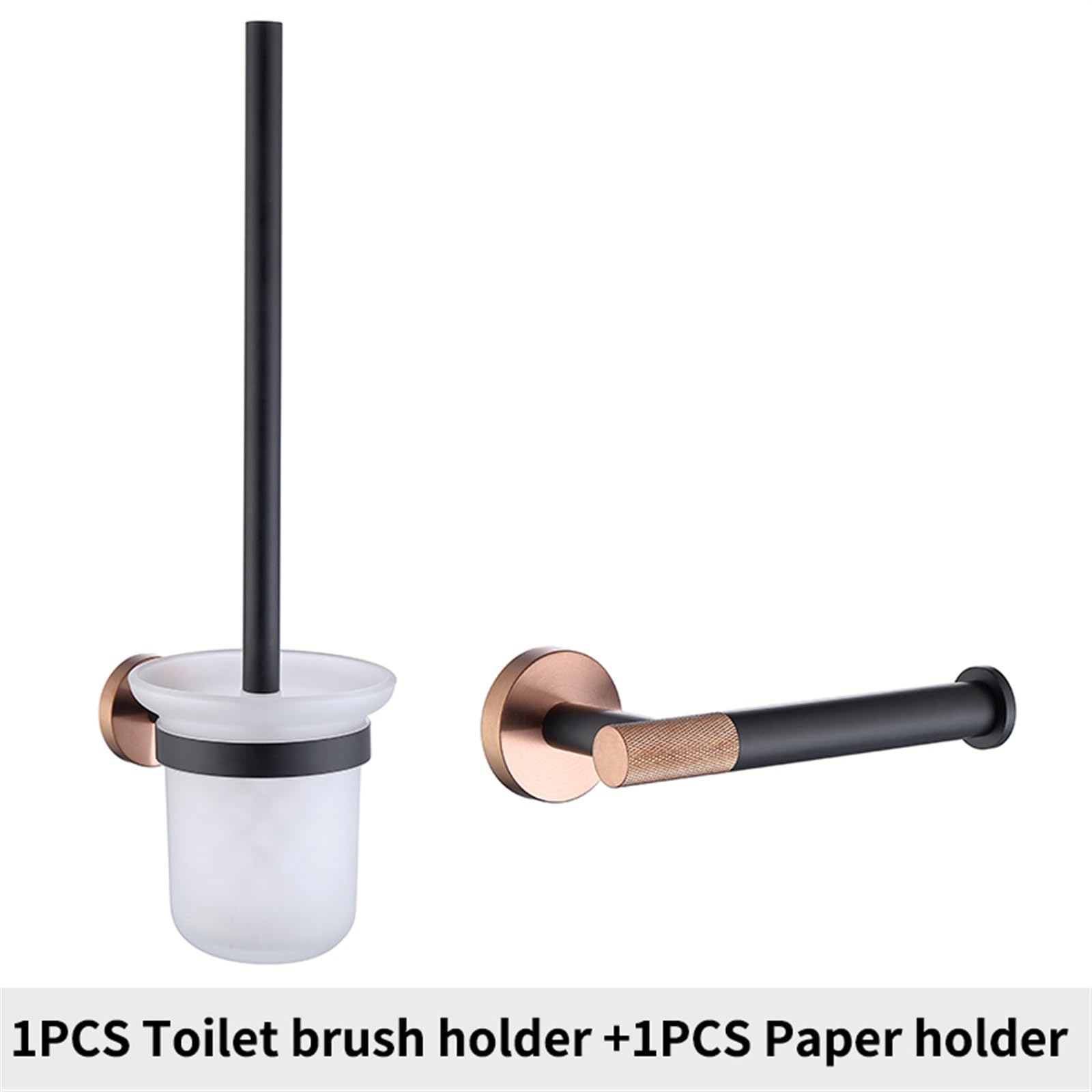Stały uchwyt na papier toaletowy, Stainless Steel SUS304 Rose Gold Black Towel Racks Paper Holder Toilet Brush Pack Of 2(Whole Set)