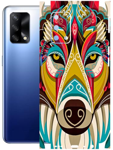 Image of AtOdds - Full Body Back Screen Guard Protector Film - Lamination Wrap Skin Sticker Compatible with Oppo F19 | Scratchproof Matte Finish (Mighty Wolf)