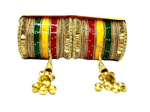 GenericBB bangle set for bride/traditional chura set for wedding marriage/multicolour bangle set for dulhan