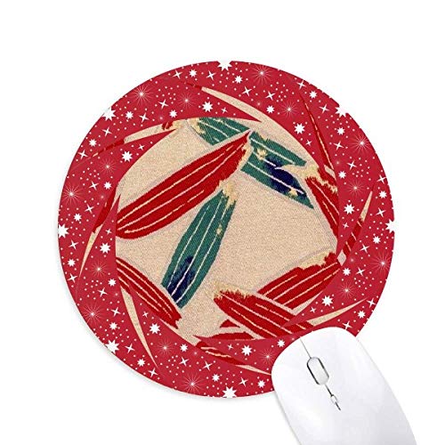 日本の浮世絵の赤と青のパターン 円形滑りゴムの赤のホイールパッド