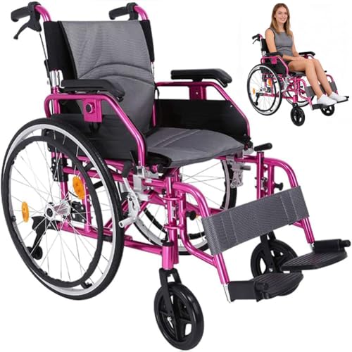 PP-Eic Aluminum Alloy Transport Wheelchair, Ultra-Light...