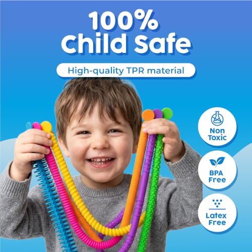 Image of BUNMO Stretchy Strings - Stimulating & Fun Fidget Toys for Kids - Hours of Fun - Non-Mouthable Toy 3+ - Super Sensory 6 Pack