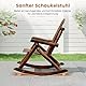 FANTASK Schaukelsessel aus Massivholz, Rustikaler Relaxstuhl, Schwingsessel mit hoher Rückenlehne und Lattenrost Sitz, für Garten, Terrasse, Balkon