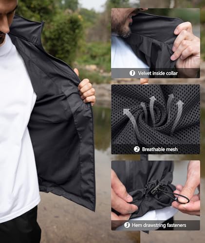 Image of SWISSWELL Men's Waterproof Golf Rain Suit Rain Gear Jacket and Pants Lightweight for Golf Fishing Big and Tall S-5XL