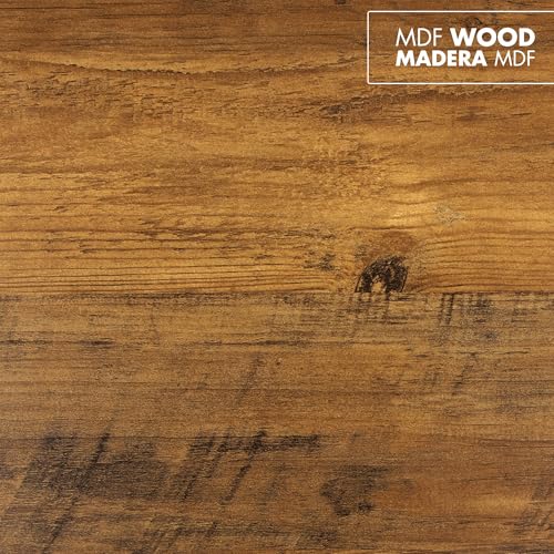 Mesa radiador de estilo industrial con balda robusta efecto madera 7