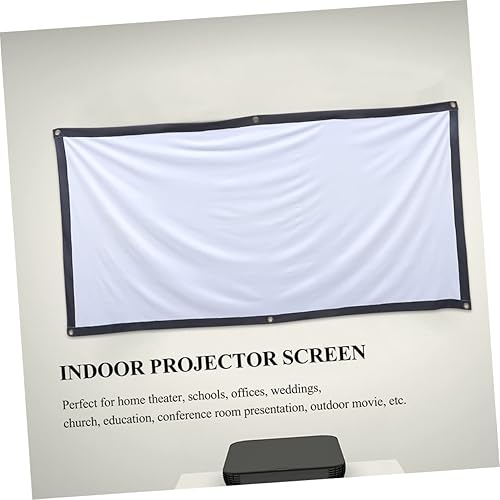 Miniatura 7 de Pantalla de proyector plegable antiarrugas para cine en casa al aire libre fácil instalación ganchos y cuerda para escuelas y eventos