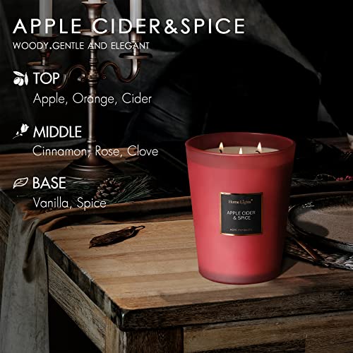 HomeLights-Highly-Scented-Candles-Big-333-oz-for-Home-Natural-Soy-Aromatherapy-Candles-Smokeless-Long-Lasting-130h-with-3-Cotton-Wicks-Candles-Gifts-for-Women-Men-Apple-Cider-Spice HomeLights Highly Scented Candles Big 333 oz for Home Natural Soy Aromatherapy Candles Smokeless Long Lasting 130h with 3 Cotton Wicks Candles Gifts for Women Men Apple Cider Spice