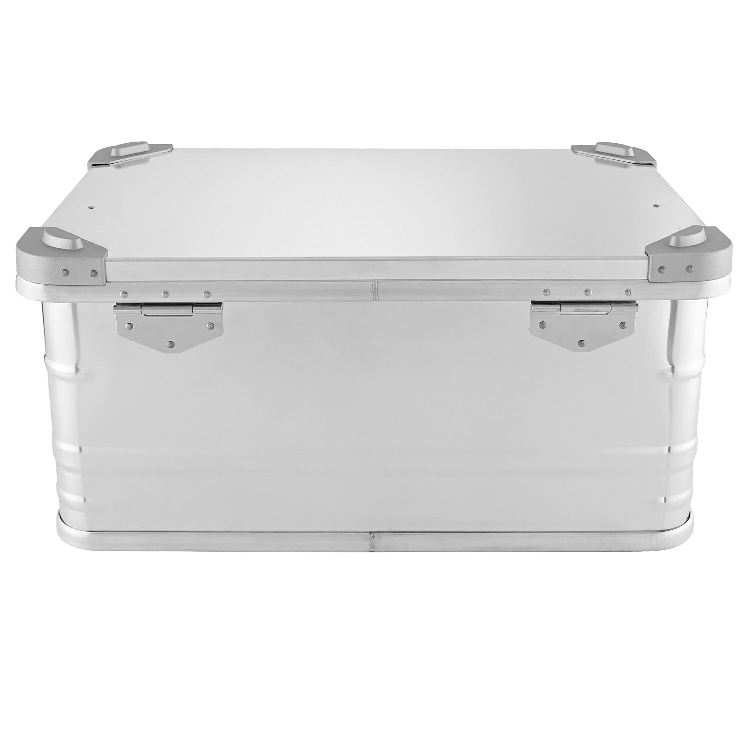 Alubox Alukiste abschließbar ES47 - Premium Aluminium Lagerbox 47 Liter mit Schaumstoffmatten Würfelschaum - Deckel mit Aluminium Druckguss Stapelecken und Gummidichtung - inklusive Schlösser