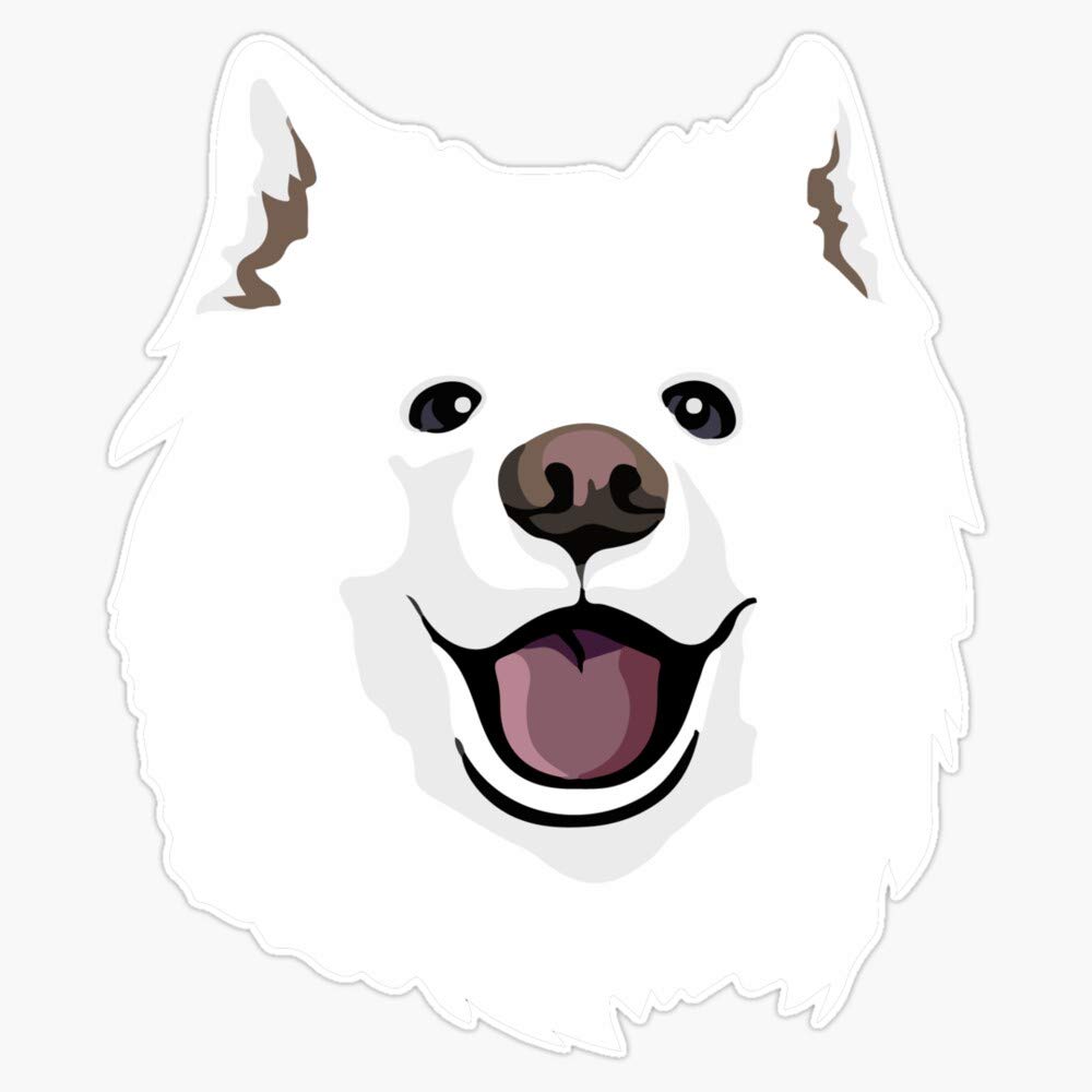 Happy Samoyed Vinyl Waterproof Sticker Decal Car Laptop Wall Window Bumper Sticker 5"