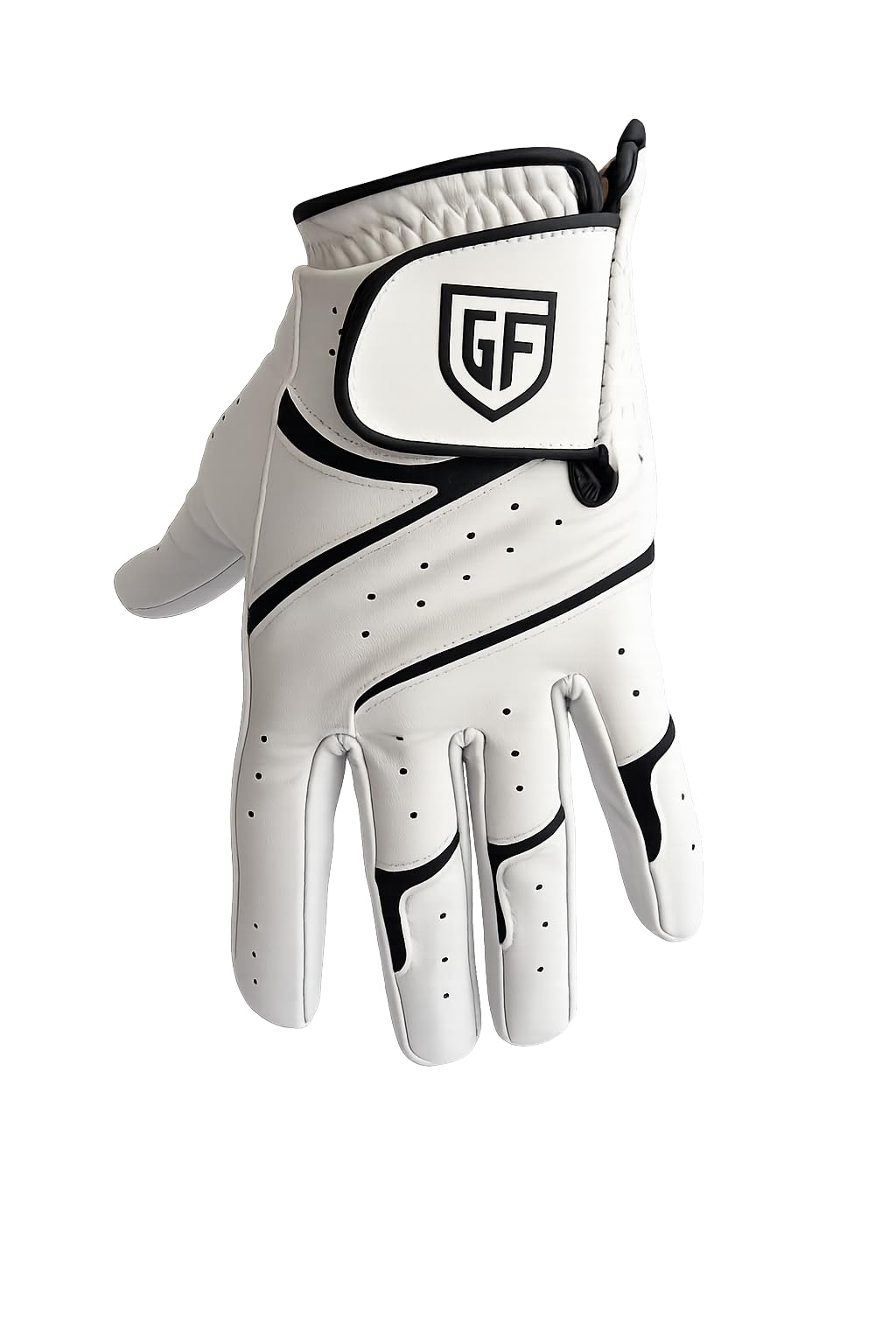 GripForte 5 White Men's All Weather Golf Gloves Cabretta Leather Thumb & Palm Patch Left Hand for Right-Handed Golfers 5 Sizes (M/L)