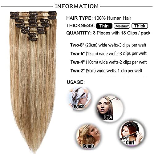 Elailite Extension Clip Capelli Veri Naturali