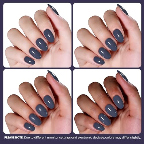Image of Beetles Dark Grey Gel Polish - 15ML Crown Navy Blue Dark Gray Borealis Gel Polish Soak Off Nail Art Manicure Salon DIY Uv Lamp Fall Nail Design Decoration at Home