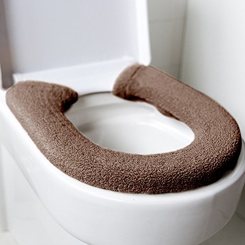 Baffect, funda para asiento de inodoro, antibacteriano, de lujo, fundas de asiento de inodoro, cálido, cálido, universal, súper cálido, (marrón)