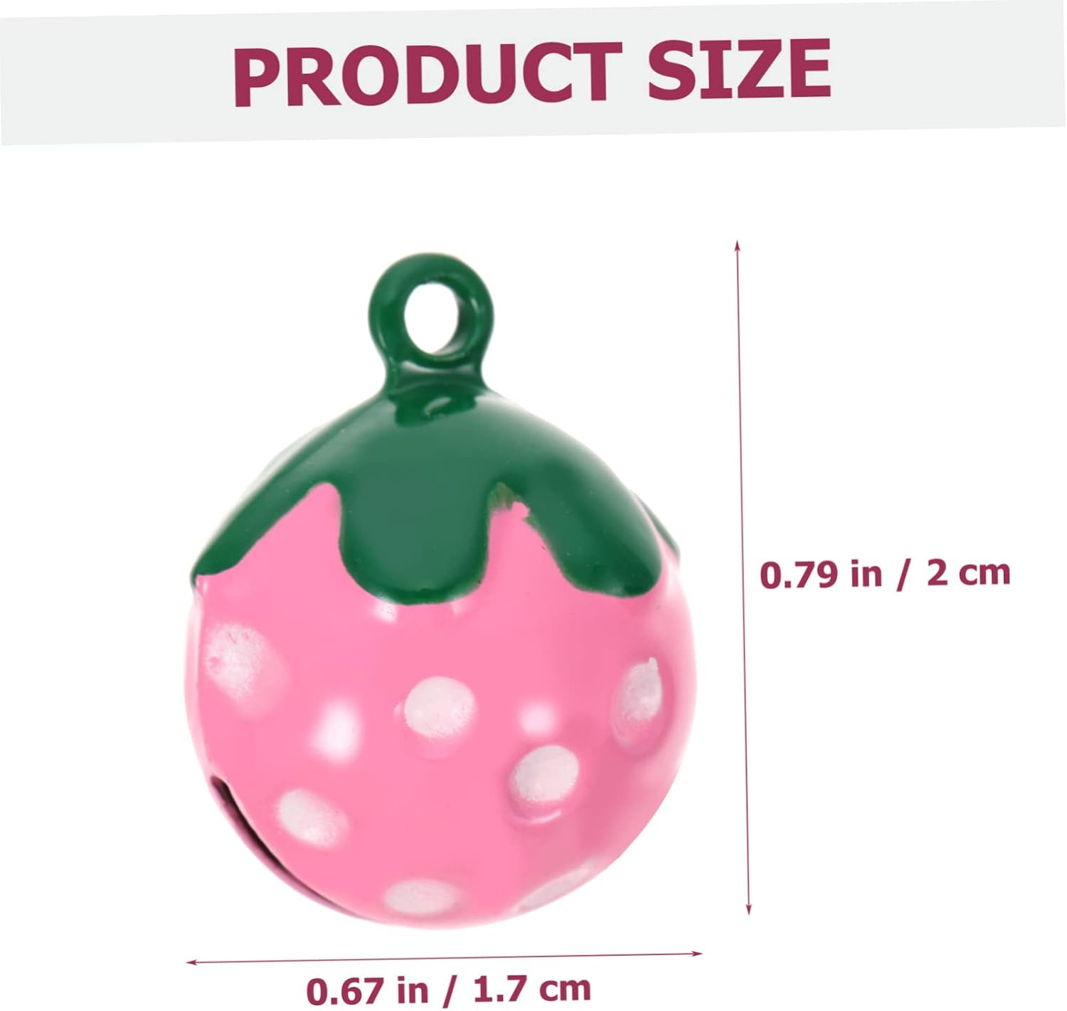 COLLBATH 10pcs Strawberry Shaped Pet Bells Cartoon Pendants for Dog Collars Keychains and Diy Crafts Unique Accessories for Pets