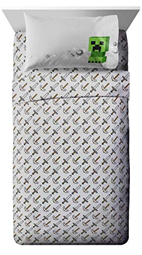 Image of Jay Franco Minecraft Chibi College 5 Piece Full Bed Set - Includes Reversible Comforter & Sheet Set - Bedding Features Creeper & Ghost - Super Soft Fade Resistant Microfiber