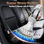 Car Vacuum Cleaner Cordless Powerful, 24000PA Handheld Vacuum Portable, Mini Vacuum with 3 Modes, LED Display, One-Click Empty, Rechargeable Duster/Blower/Pump Hand Vacuum for Car, Home,Office