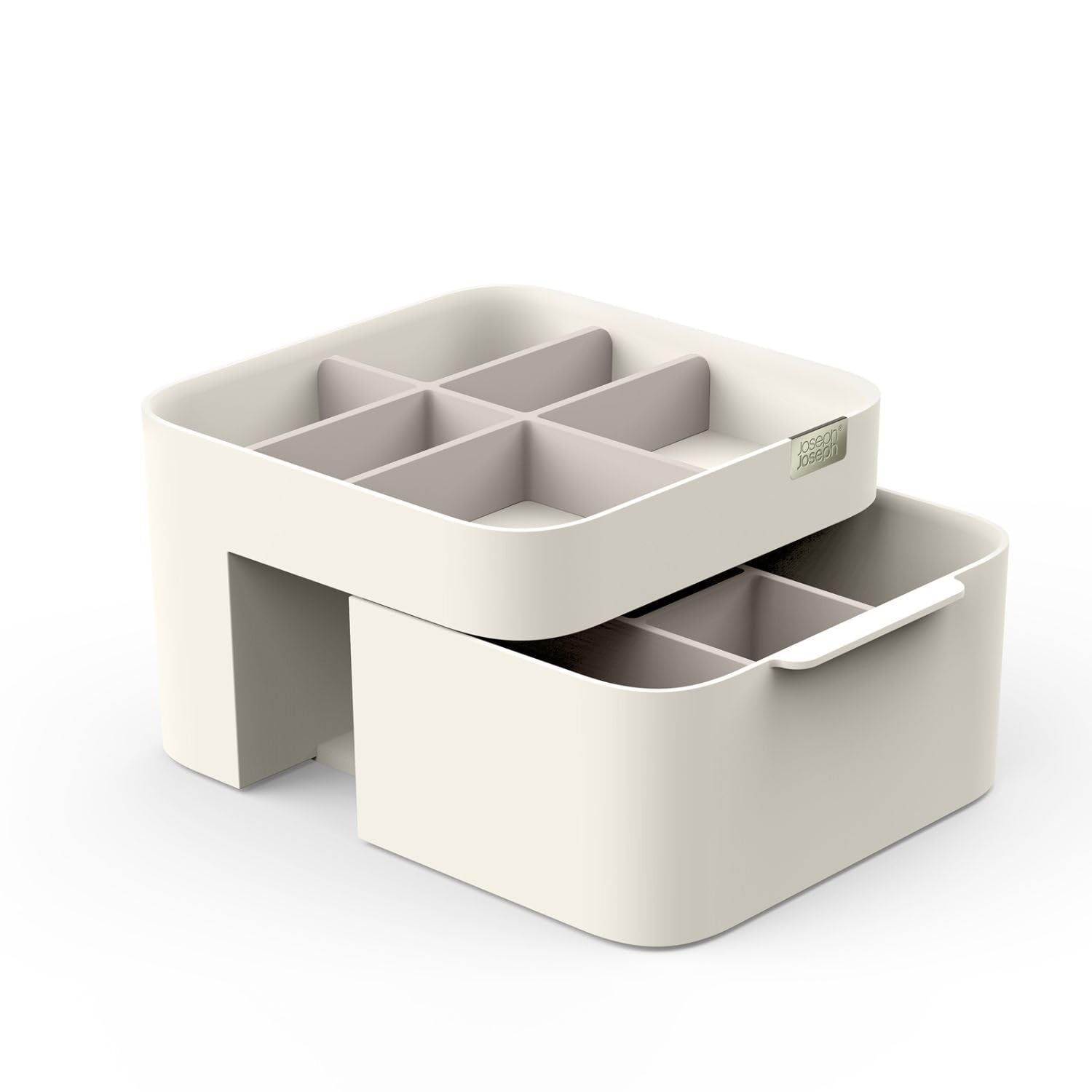 Joseph Joseph Premium Viva Cosmetic Organiser with Drawer, Medium, White | Stylish Vanity Storage, Makeup Storage Box, Ideal for Makeup Brushes and Accessories 3
