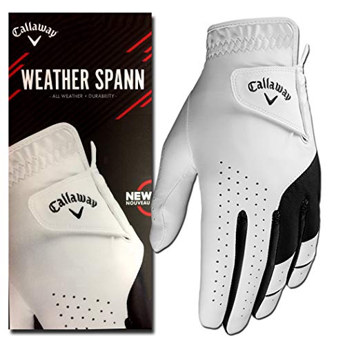 CALLAWAY Men's Golf Gloves Weather Spann Single Pack Left Hand, Large, White