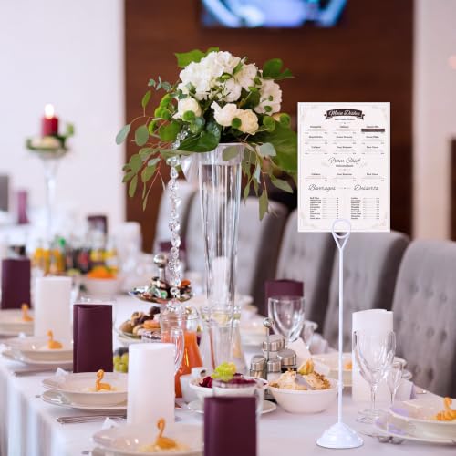 Image of 12 Pcs Table Number Holders White 12 Inch Metal Weighted Stands