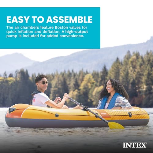 INTEX Challenger Inflatable Boat Set: Includes Deluxe 48in Boat Oars and High-Output Pump - Image 7