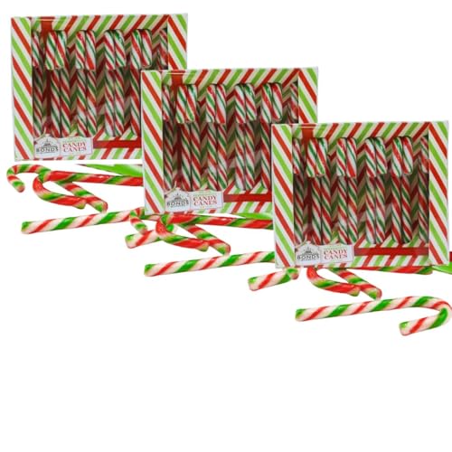 Peppermint Flavoured Candy Cane 144g (Pack of 3) - Bonds Peppermint Candy Canes - Christmas Stocking Fillers Xmas Eve Box Fillers