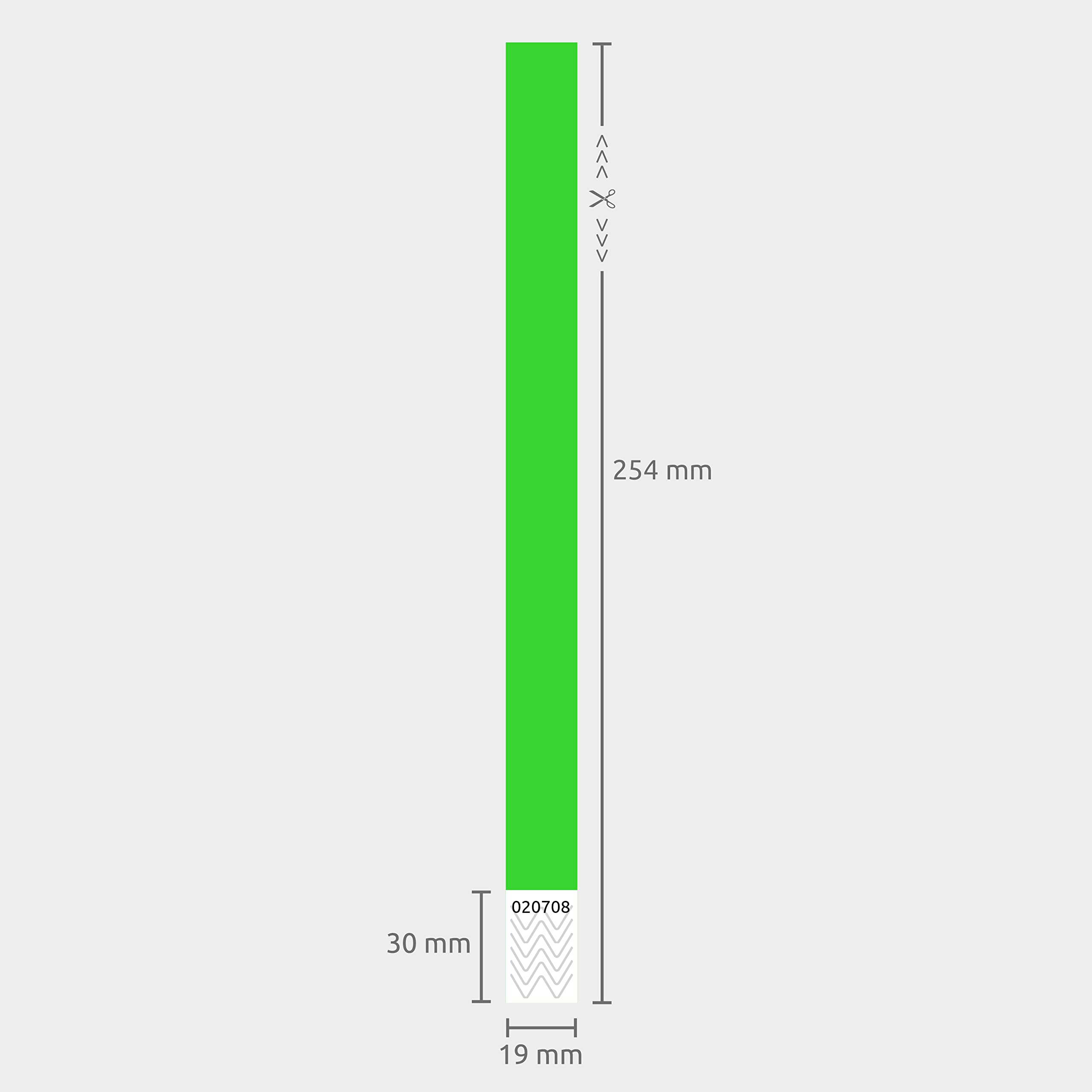 Braccialetti di identificazione 19 x 254 mm Verde Neon Confezione da 1000