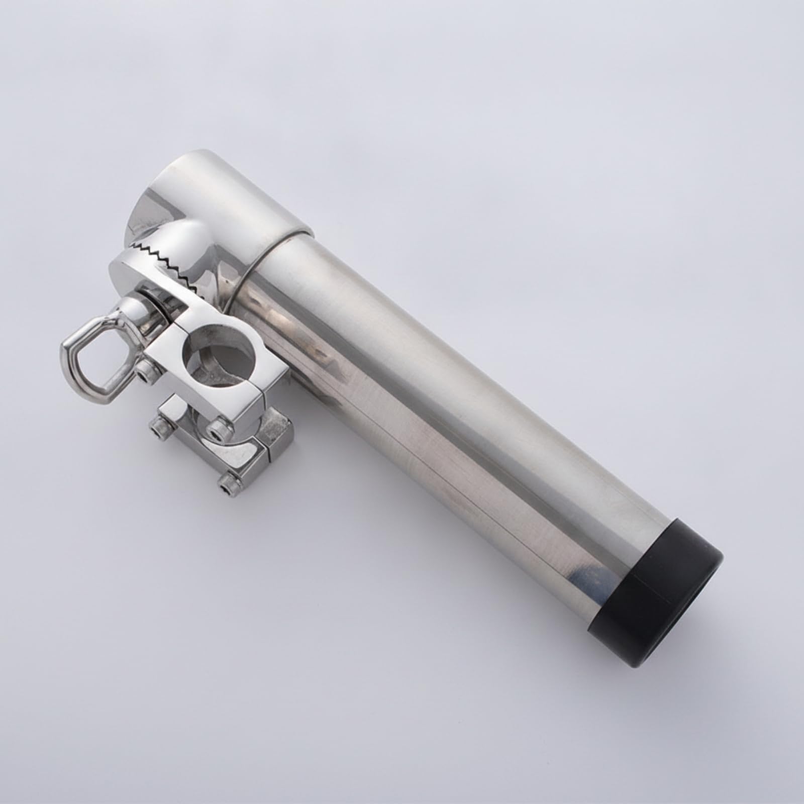 Portacanna da Pesca Portacanna Supporto Staffa Morsetto Fissaggio Laterale Corpo Cilindrico Cappuccio Protettivo Acciaio Inox 316 Lucidato Adatto per