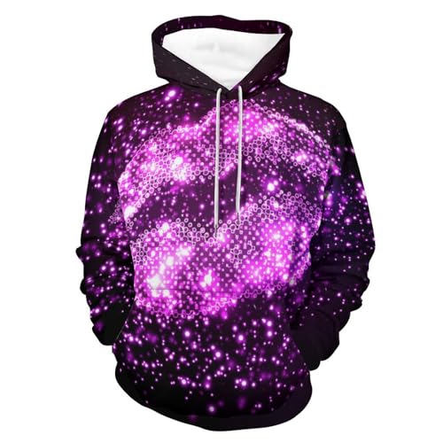 Sweatshirt à capuche manches longues imprimé graphique violet S