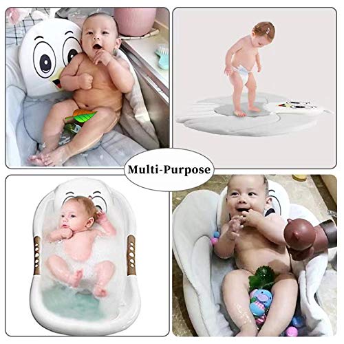 Baby Bath Cushion Sink Bather, Soft Quick Drying Bathtub Mat for Infant Bathing Tub Support, Machine Washable for 0-9 Months Newborn, Cute Eagle